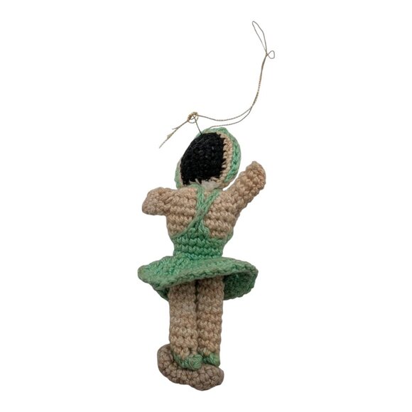 Three Vintage 1950s Mini Japanese Dolls 2" 2.5", 3" Crochet Ornament Amigurumi - Picture 9 of 10